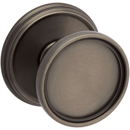 Baldwin Coined and Knurled K012 Privacy Door Knob Set with 5078 Trim from the Estate Collection Antique Nickel