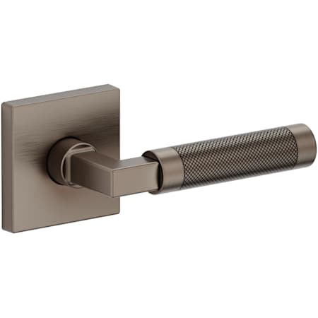 Baldwin Gramercy Knurled Right Handed Non-Turning One-Sided Dummy Door Lever with R017 Trim from the Estate Collection Lifetime Graphite Nickel