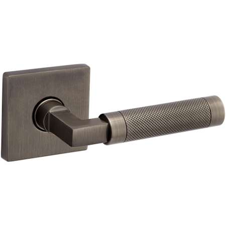 Baldwin L030 Gramercy Knurled Non-Turning One-Sided Dummy Door Lever with R017 Trim from the Estate Collection Antique Nickel