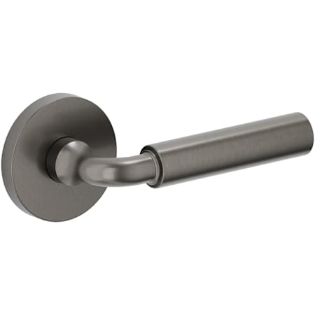 Baldwin Curved Gramercy Passage Door Lever Set with 5046 Rose from the Estate Collection Lifetime Graphite Nickel