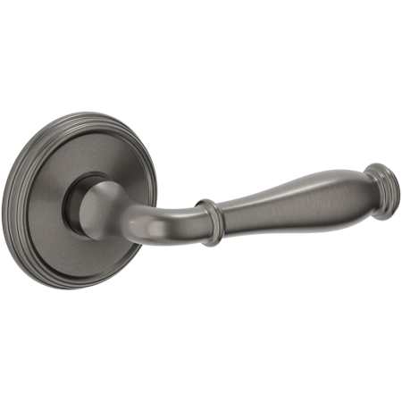 Baldwin Nashville Left Non-Turning One-Sided Dummy Door Lever with 5078 Rose from the Estate Collection Lifetime Graphite Nickel