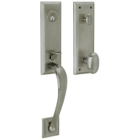 Baldwin Cody Single Cylinder Mortise Entrance Handleset Trim Set with 5432 Estate Collection Knob Antique Nickel