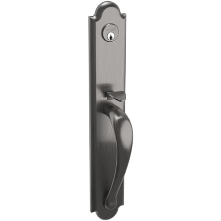 Baldwin Boulder Single Cylinder Mortise Entrance Handleset Trim Set with 5432 Estate Collection Knob Lifetime Graphite Nickel