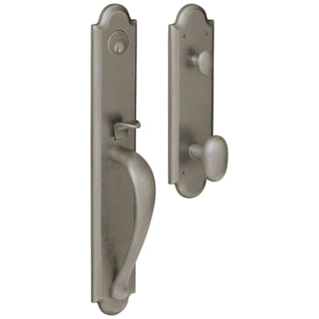 Baldwin Boulder Single Cylinder Mortise Entrance Handleset Trim Set with 5432 Estate Collection Knob Antique Nickel