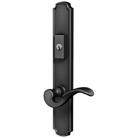 Baldwin Bismark Door Configuration 5 Passage Multi Point Trim Lever Set with American Cylinder Above or Below Handle Satin Black