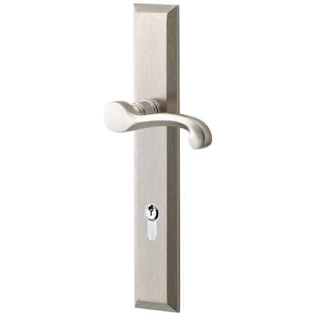 Baldwin Concord Door Configuration 4 Patio Multi Point Trim Lever Set with Euro Profile Cylinder Below Handle Lifetime Satin Nickel