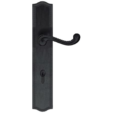 Baldwin Bristol Door Configuration 4 Half Inactive Half Passage Multi Point Trim Lever Set with Euro Profile Cylinder Below Handle Distressed Oil Rubbed Bronze