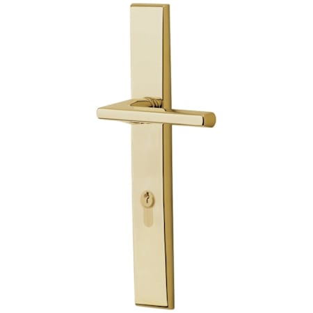 Baldwin Lakeshore Door Configuration 4 Inactive Multi Point Trim Lever Set with Euro Profile Cylinder Below Handle Lifetime Polished Brass
