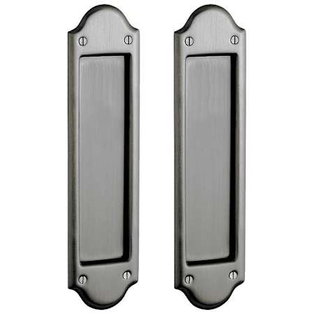 Baldwin Boulder Passage Pocket Door Set with Door Pull from the Estate Collection Antique Nickel