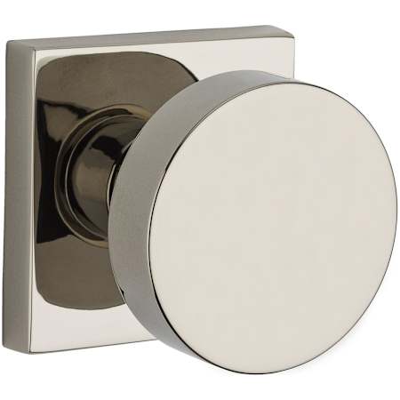 Baldwin Contemporary Passage Door Knob with Square Rose Lifetime Polished Nickel
