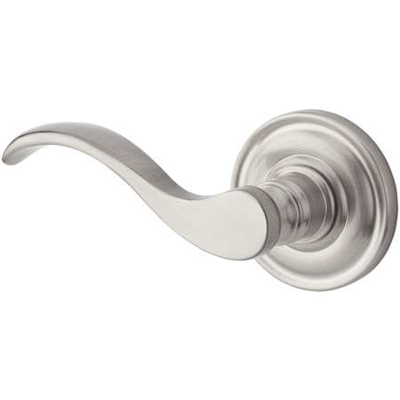 Baldwin Curve Passage Leverset with Traditional Round Rose - Left Handed Satin Nickel