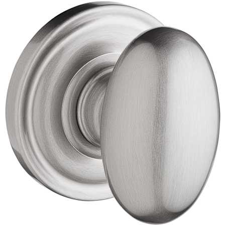 Baldwin Ellipse Passage Door Knob with Round Rose Satin Nickel