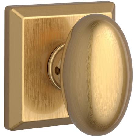 Baldwin Ellipse Passage Door Knob with Square Rose Lifetime Satin Brass