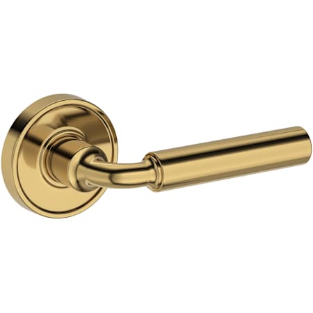 Baldwin La Conner Passage Door Lever Set with Recessed Round Rose from the Reserve Collection Lifetime Polished Brass