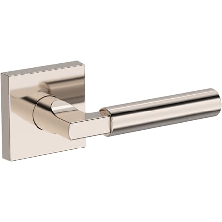 Baldwin Lake Forest Passage Door Lever Set with Contemporary Square Rose from the Reserve Collection Lifetime Polished Nickel