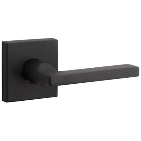 Baldwin Square Passage Door Lever Set with Contemporary Square Rosette Satin Black