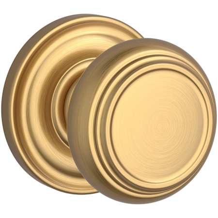 Baldwin Traditional Passage Door Knob with Round Rose Lifetime Satin Brass