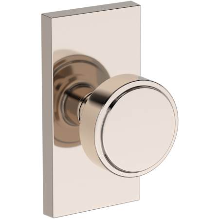 Baldwin Vashon Passage Door Knob Set with Contemporary 5" Rose from the Reserve Collection Lifetime Polished Nickel