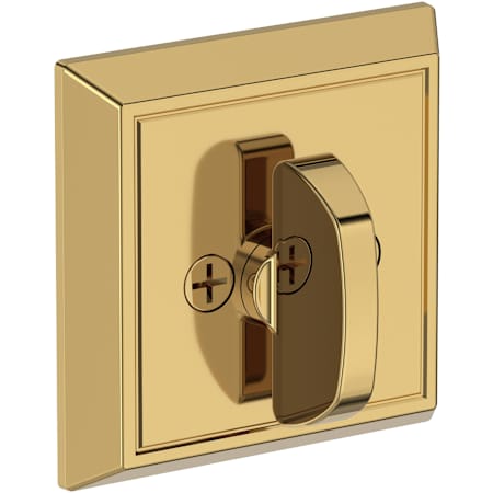 Baldwin Chamfered Square Solid Brass One Sided Patio Deadbolt from the Reserve Collection Lifetime Polished Brass