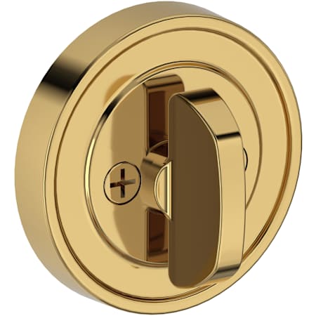 Baldwin Recessed Round Solid Brass One Sided Patio Deadbolt from the Reserve Collection Lifetime Polished Brass