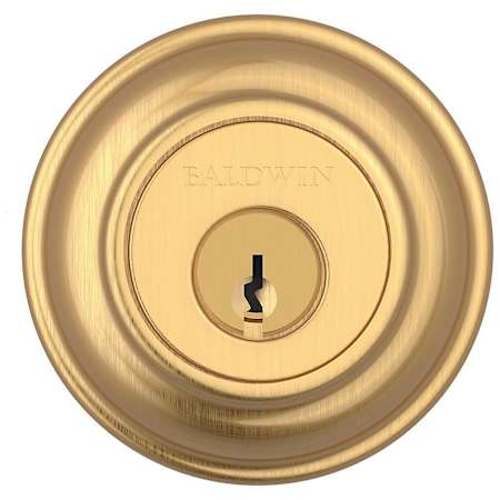Baldwin Traditional Round Interior One-Sided Deadbolt Lifetime Satin Brass