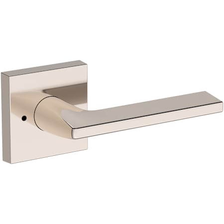 Baldwin Anaheim Hills Privacy Door Lever Set with Contemporary Square Rose from the Reserve Collection Lifetime Polished Nickel