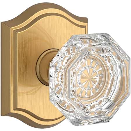 Baldwin Crystal Privacy Door Knob with Arch Rose Lifetime Satin Brass