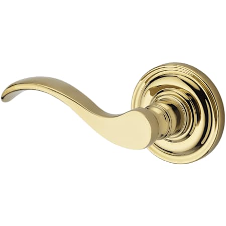 Baldwin Curve Privacy Leverset with Traditional Round Rose - Left Handed Lifetime Polished Brass