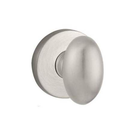 Baldwin Ellipse Privacy Door Knob Set with Modern Round Rose Satin Nickel
