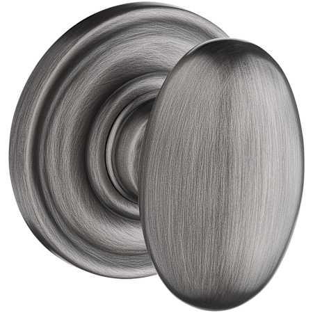 Baldwin Ellipse Privacy Door Knob with Round Rose Matte Antique Nickel