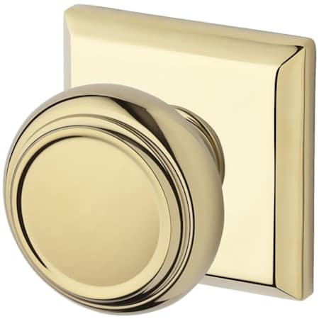Baldwin Traditional Privacy Door Knob with Square Rose Lifetime Polished Brass