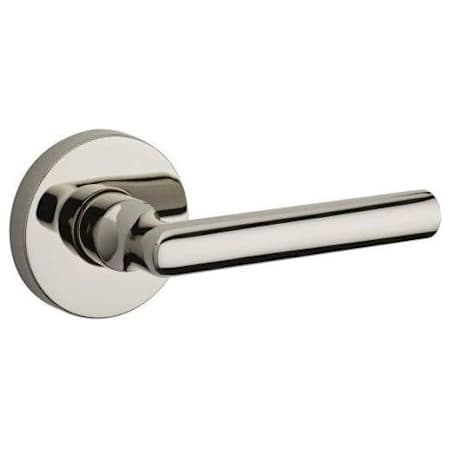 Baldwin Tube Privacy Leverset with Contemporary Round Rose Lifetime Polished Nickel