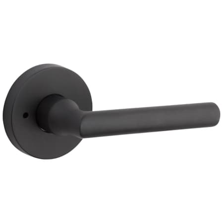 Baldwin Tube Privacy Leverset with Contemporary Round Rose Satin Black
