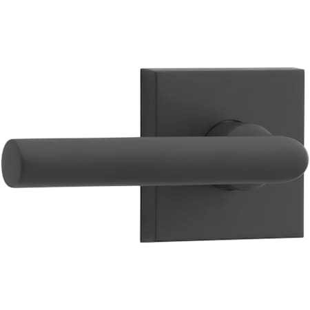 Baldwin Tube Privacy Leverset with Contemporary Square Rose Satin Black