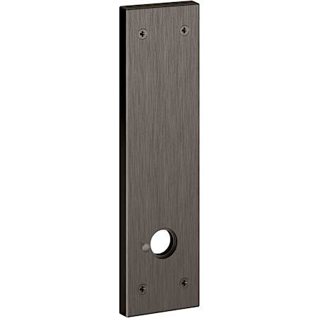 Baldwin Mid-Century Series 9.8 Inch Pair of Privacy Door Rosettes from the Estate Collection Lifetime Graphite Nickel