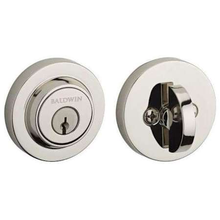 Baldwin Contemporary Round SmartKey Single Cylinder Keyed Entry Deadbolt Lifetime Polished Nickel