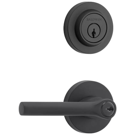 Baldwin Tube Single Cylinder Keyed Entry Door Lever Set and Deadbolt Combo from the Reserve Collection Satin Black