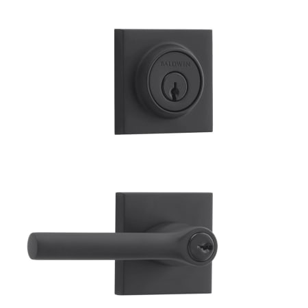 Baldwin Tube Single Cylinder Keyed Entry Door Lever Set and Deadbolt Combo from the Reserve Collection Satin Black