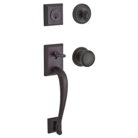 Baldwin Napa Standard C Keyway Single Cylinder Keyed Entry Handleset with Traditional Round Rose and Round Knob on Interior Venetian Bronze