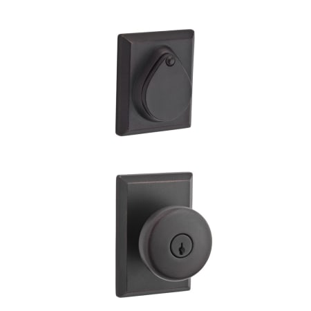 Baldwin Rustic Single Cylinder Keyed Entry Door Knob Set and Deadbolt Combo from the Reserve Collection Dark Bronze