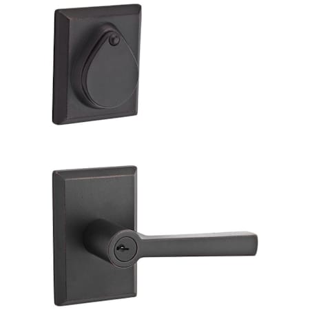 Baldwin Taper Single Cylinder Keyed Entry Door Lever Set and Deadbolt Combo from the Reserve Collection Dark Bronze