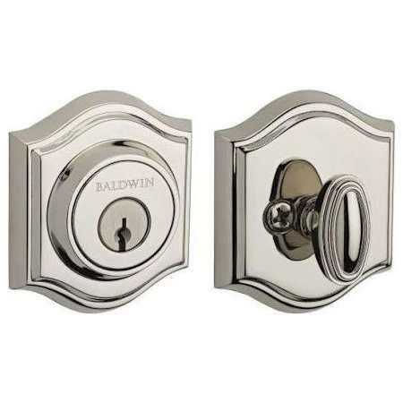 Baldwin Traditional Arch SmartKey Single Cylinder Keyed Entry Deadbolt Lifetime Polished Nickel