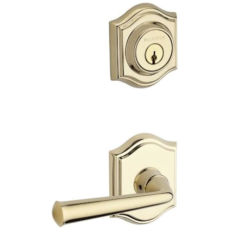 Baldwin Federal Single Cylinder Keyed Entry Door Lever Set and Deadbolt Combo from the Reserve Collection Lifetime Polished Brass