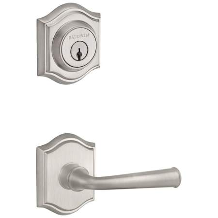 Baldwin Federal Single Cylinder Keyed Entry Door Lever Set and Deadbolt Combo from the Reserve Collection Satin Nickel
