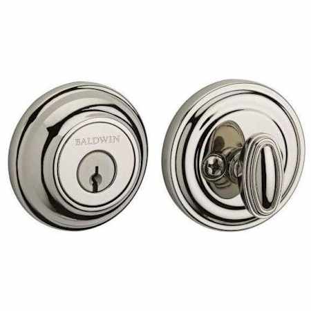 Baldwin Traditional Round SmartKey Single Cylinder Keyed Entry Deadbolt Lifetime Polished Nickel