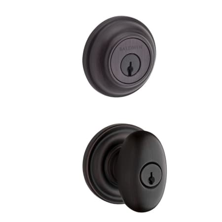 Baldwin Ellipse Single Cylinder Keyed Entry Door Knob Set and Deadbolt Combo from the Reserve Collection Venetian Bronze