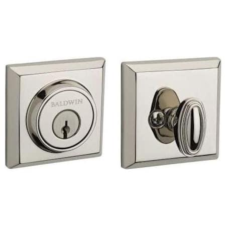 Baldwin Traditional Square SmartKey Single Cylinder Keyed Entry Deadbolt Lifetime Polished Nickel