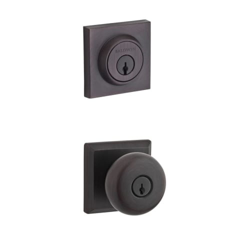 Baldwin Round Single Cylinder Keyed Entry Door Knob Set and Deadbolt Combo from the Reserve Collection Venetian Bronze