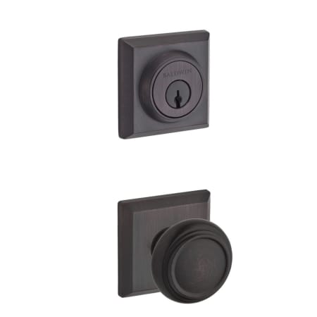 Baldwin Traditional Single Cylinder Keyed Entry Door Knob Set and Deadbolt Combo from the Reserve Collection Venetian Bronze