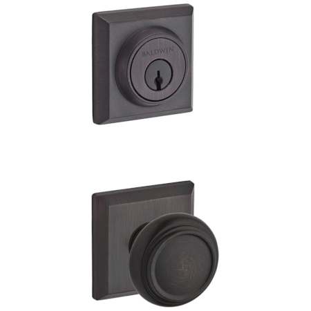 Baldwin Traditional Single Cylinder Keyed Entry Door Knob Set and Deadbolt Combo from the Reserve Collection Venetian Bronze